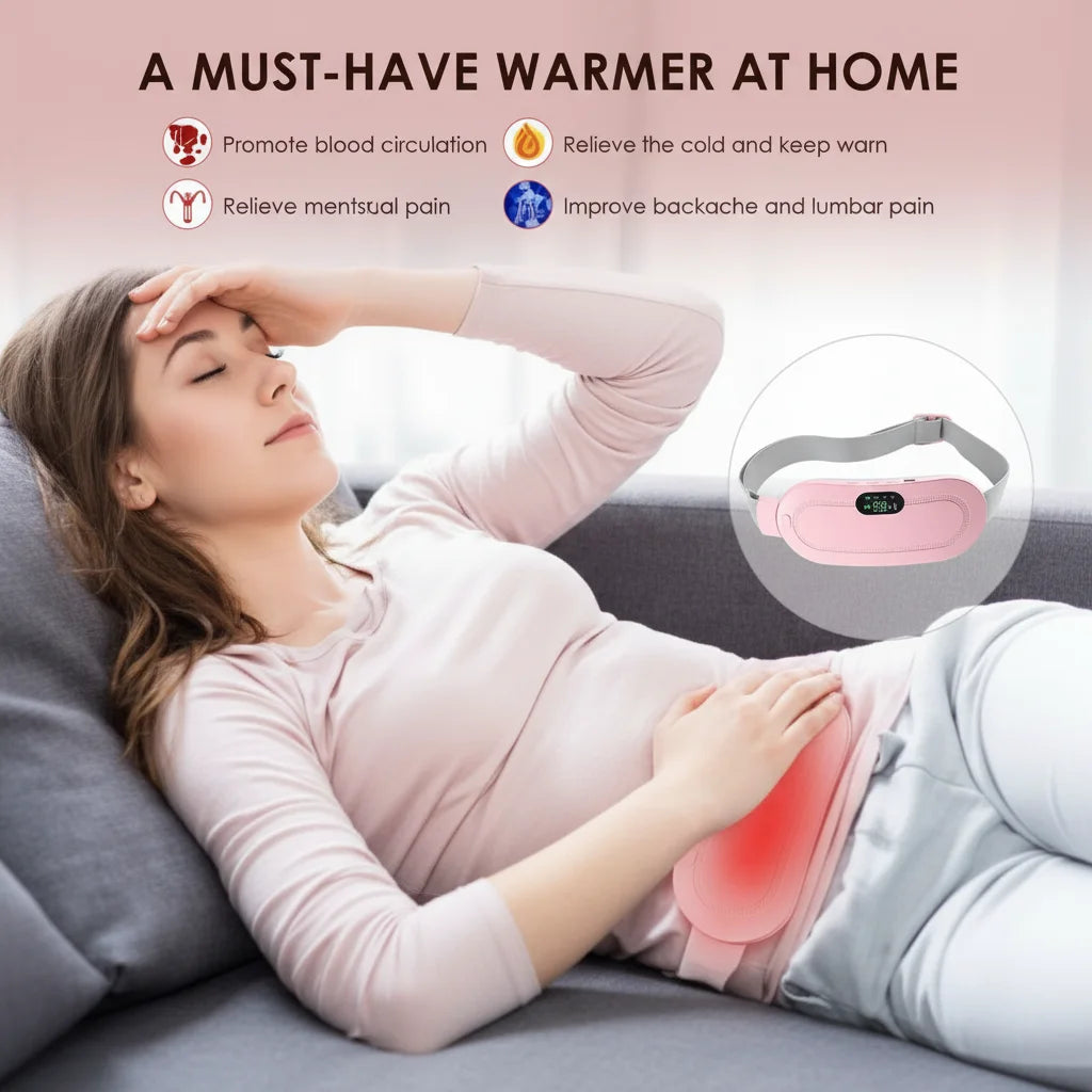 Period Cramp Relief Belt | Heating Pad With Massager